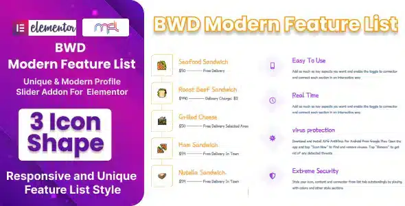 BWD Modern Feature List Addon for Elementor