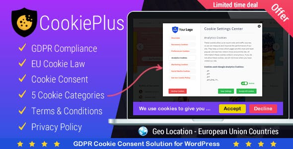 Cookie Plus GDPR – Cookies Consent Solution for WordPress