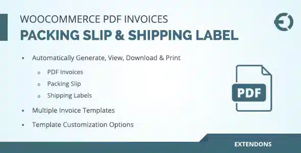 WooCommerce PDF Invoice, Packing Slip & Shipping Label