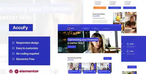 Accufy - Accounting Consultant Service Elementor Template Kit