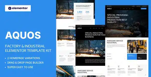 Aquos – Factory & Industrial Elementor Template Kit