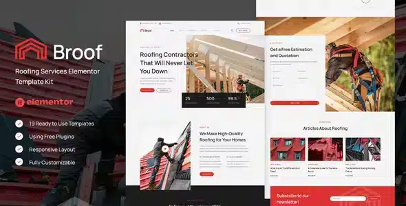 Broof - Roofing Services Elementor Template Kit
