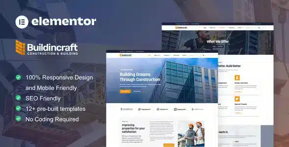 BuildinCraft - Construction & Building Elementor Template Kit