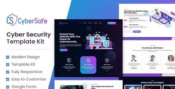 CyberSafe - Cyber Security Elementor Template Kit