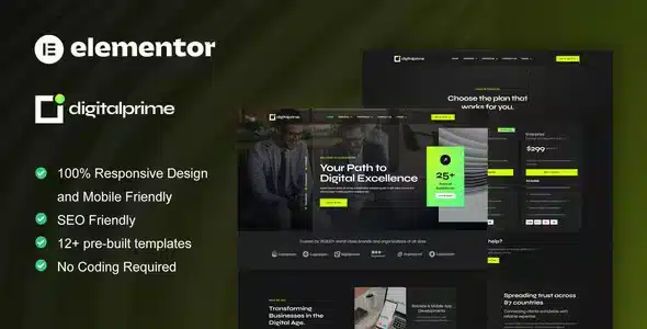 DigitalPrime - Digital Agency Elementor Template Kit