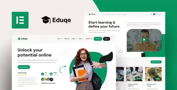 Eduqe - Online Courses Elementor Pro Template Kit