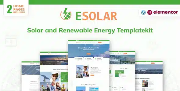 ESolar - Wind & Solar Power Services Elementor Template Kit