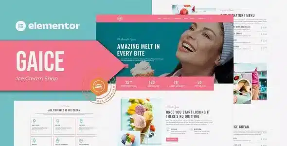 Gaice - Ice Cream Shop Elementor Template Kit