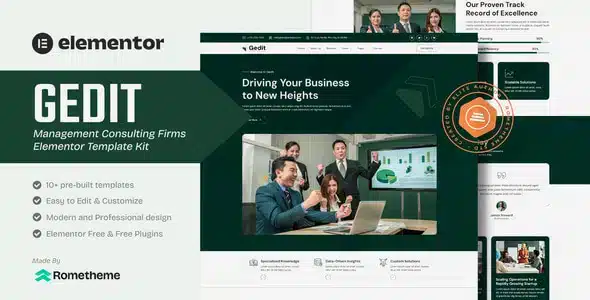Gedit - Management Consulting Firms Elementor Template Kit