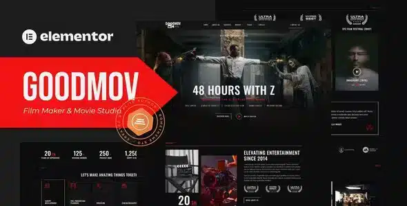 Goodmov – Film Maker & Movie Studio Elementor Template Kit