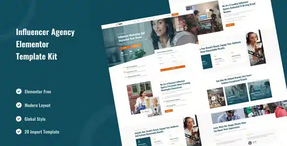 Inplu – Influencer Agency & Marketing Elementor Template Kit