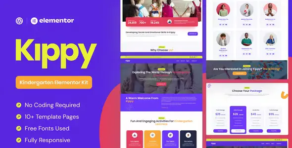 Kippy - Kindergarten Elementor Pro Template Kit