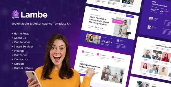Lambe - Digital Marketing Agency Elementor Template Kits