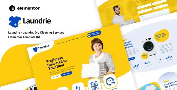 Laundrie – Laundry, Dry Cleaning Services Elementor Template Kit