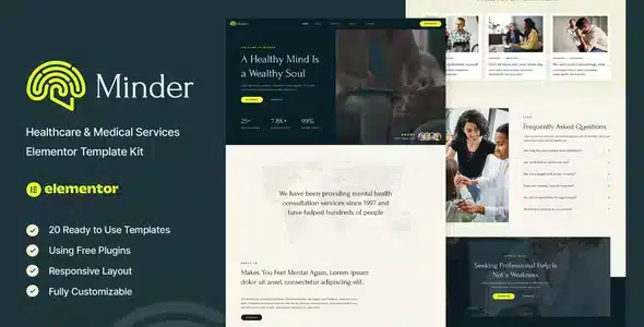 Minder - Mental Health & Therapy Elementor Template Kit