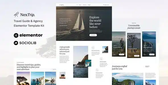 NextTrip Travel Guide and Agency Elementor Kit