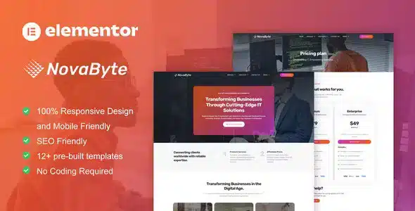 Novabyte - IT Solutions & Services Company Elementor Pro Template Kit