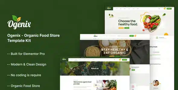 Ogenix Organic Food Store Elementor Template Kit