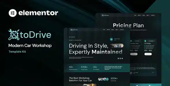 Otodrive - Modern Car Workshop Elementor Template Kit