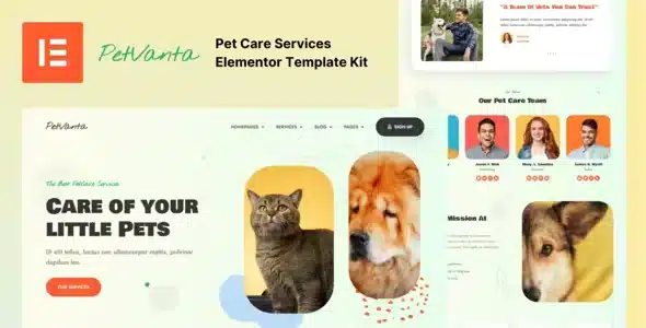 Petvanta - Pet Care Services Elementor Template Kit