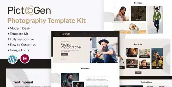 Pictogen - Creative Photography Elementor Template Kit (6190)