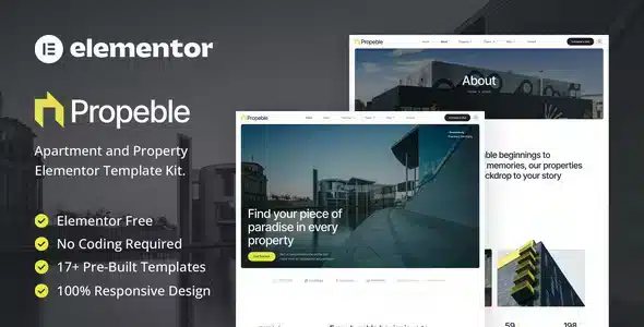 Propeble - Apartment & Property Elementor Template Kit