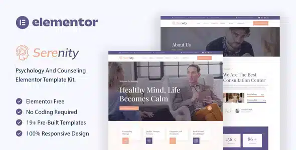 Serenity - Psychology & Counseling Elementor Template Kit