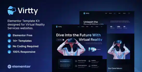 Virtty – Virtual Reality Services Elementor Template Kit