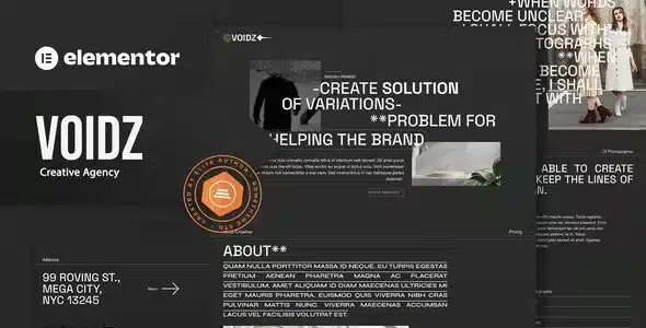 Voidz Creative Agency Elementor Template Kit