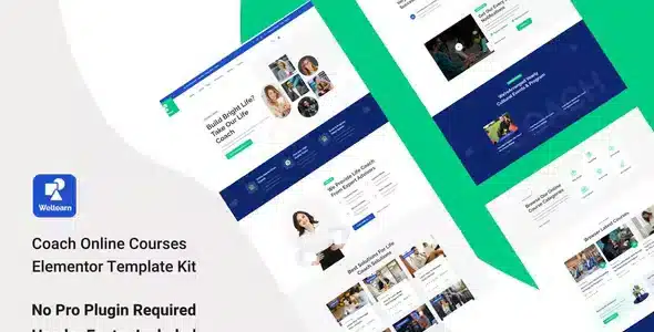 Wellern - Coach Online Courses Elementor Template Kit