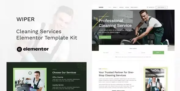 Wiper - Cleaning Services Elementor Template Kit