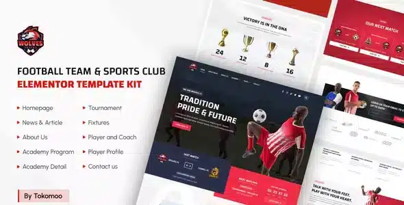 Wolves - Football Team & Sports Club Elementor Template Kit