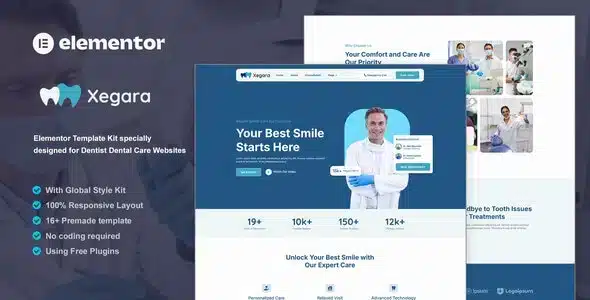 Xegara Dentist Dental Care Elementor Kit