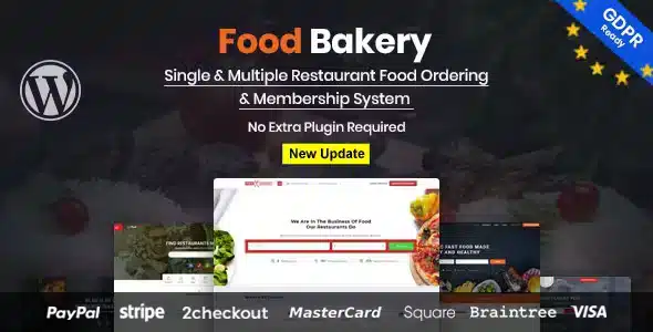 FoodBakery | Delivery Restaurant Directory WordPress Theme