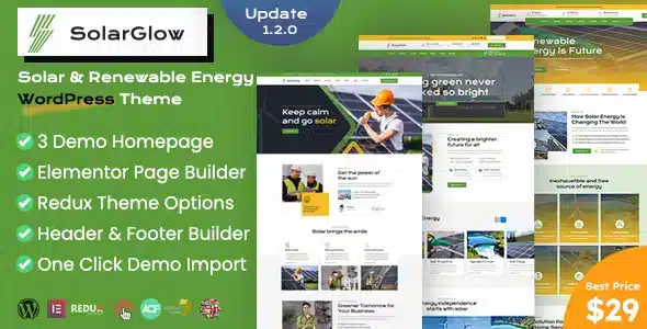 Solarglow – Solar and Renewable Energy WordPress Theme