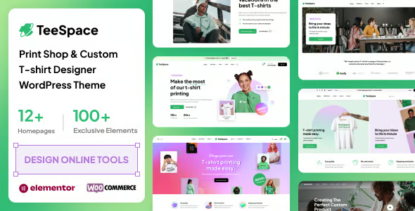 TeeSpace - Print Shop & Custom T-shirt Designer WordPress Theme